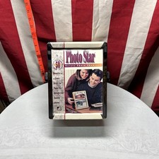 PHOTO STAR rotating photo album vtg tabletop display 1980s 4x6 memory showcase