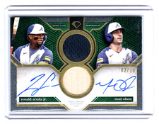 RONALD ACUNA JR./MATT OLSON 2024 TOPPS DIAMOND ICONS AUTO /10 ON CARD DUAL RELIC