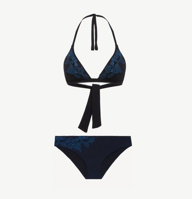 La Perla Floral Embroidery Women s Bikini Top & Bottom Size IT 3/ US 36B/ M