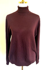 Banana Republic Italian Merino Wool Turtleneck Sweater Brown Small Extra Fine