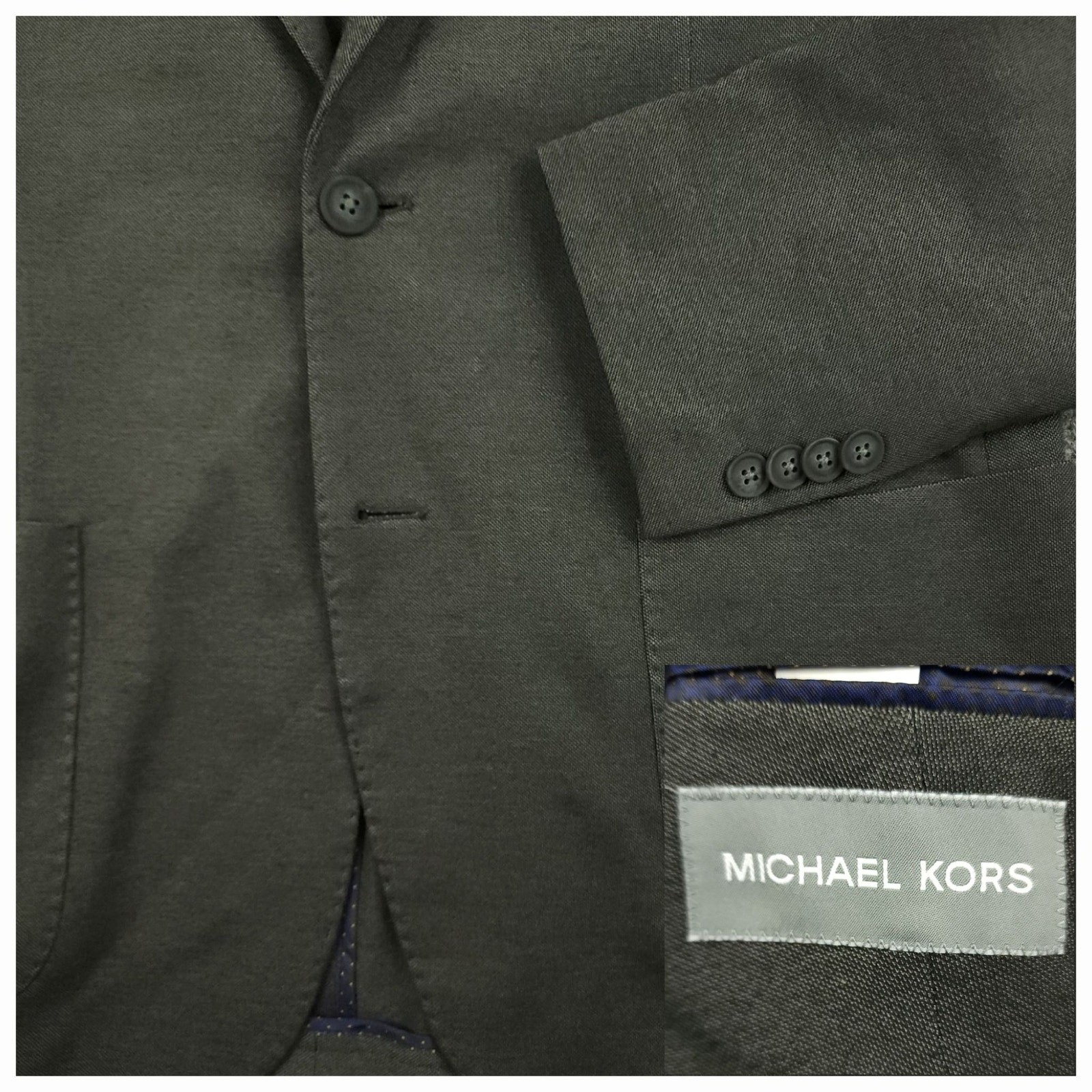 Michael Kors Blazer Sport Coat Mens 44S Deconstructed Patch Pocket Casual Gray
