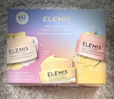 Elemis Pro-Collagen Cleansing Balm Trio Set Hydrating Deep Cleansing Rose Naked