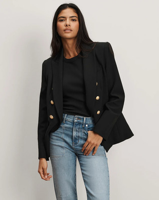 NWT  $795 Veronica Beard MILLER  DICKEY JACKET Black/ Gold