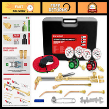 Medium Duty Oxy Acetylene Torch Kit for Cutting, Welding, Brazing Heating Nozz