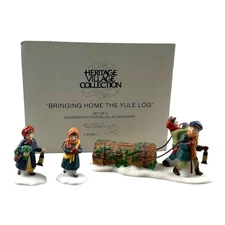Department 56 Bringing Home The Yule Log Accessories Set Heritage Village