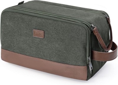 WANDF Kulturtasche für Herren, Reise-Kulturbeutel, Kosmetiktasche mit Segeltuch