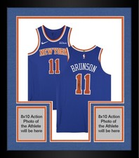 Framed Jalen Brunson Knicks Signed Nike Icon Authentic Jersey w/Sponor Patch