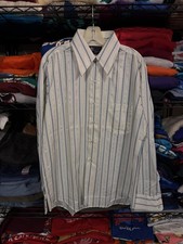 Vintage Fruit Of The Loom Xanadu Shirt Mens 16 White Stripe Perma Press USA 60s
