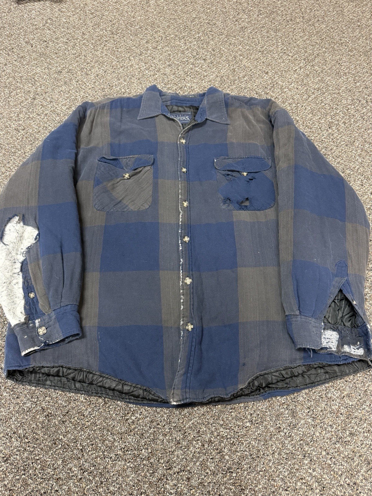 Vintage 1990s Basic Editions Cotton Work Flannel … - image 1