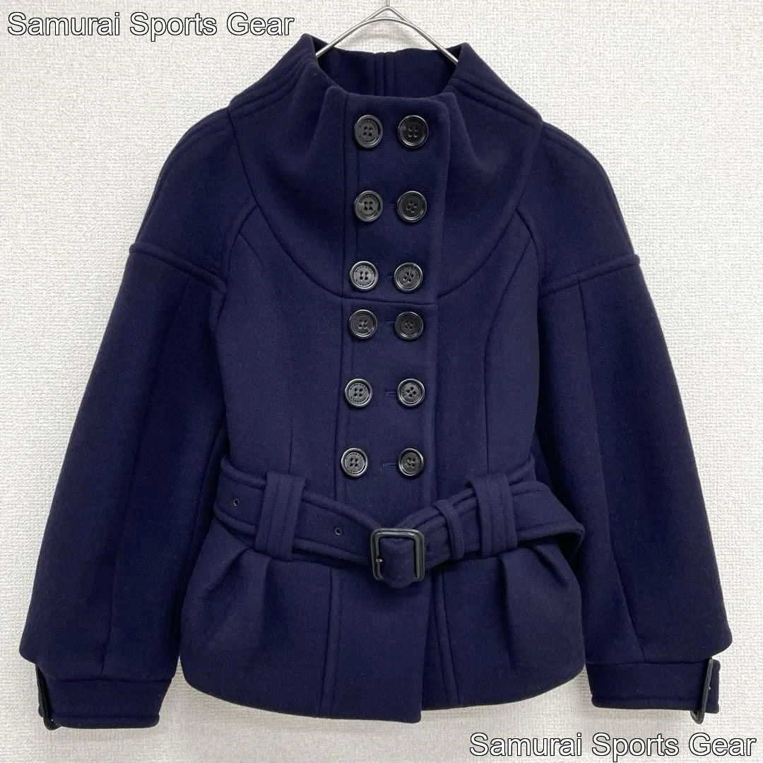 Burberry Prorsum Cintura Lana Corta Doppiopetto Cappotto Stand Collare