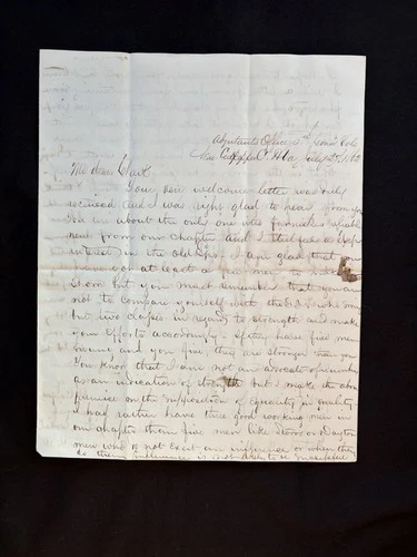 Civil War Era Personal Letter 1862 Army of Virginia Culpepper Samuel Crawford