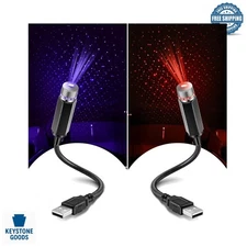 2Pack USB Car Star Projector Night Lights - Adjustable, Waterproof, Portable ...