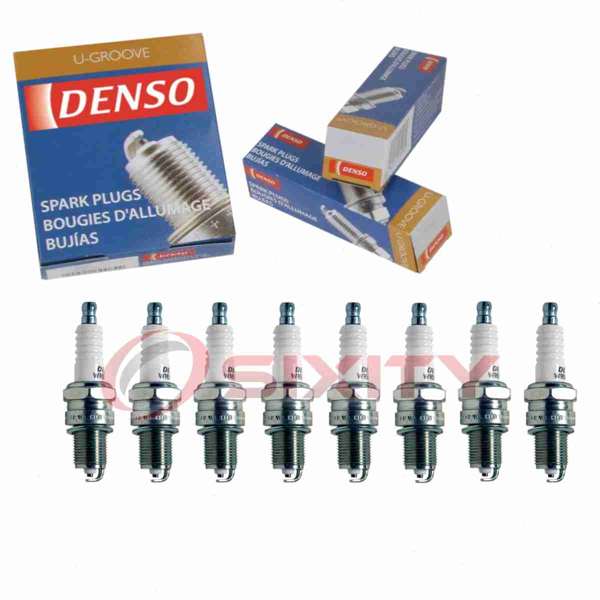 8 pc Denso Standard U-Groove Spark Plugs for 1976-1980 Plymouth Volare 5.2L kt