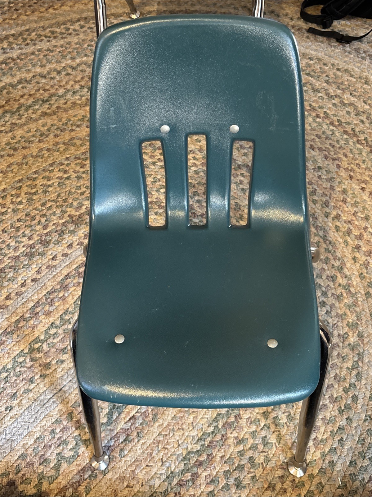 3 Vintage Green Mid-Century VIRCO 12" Plastic Kids School Chairs Children’s