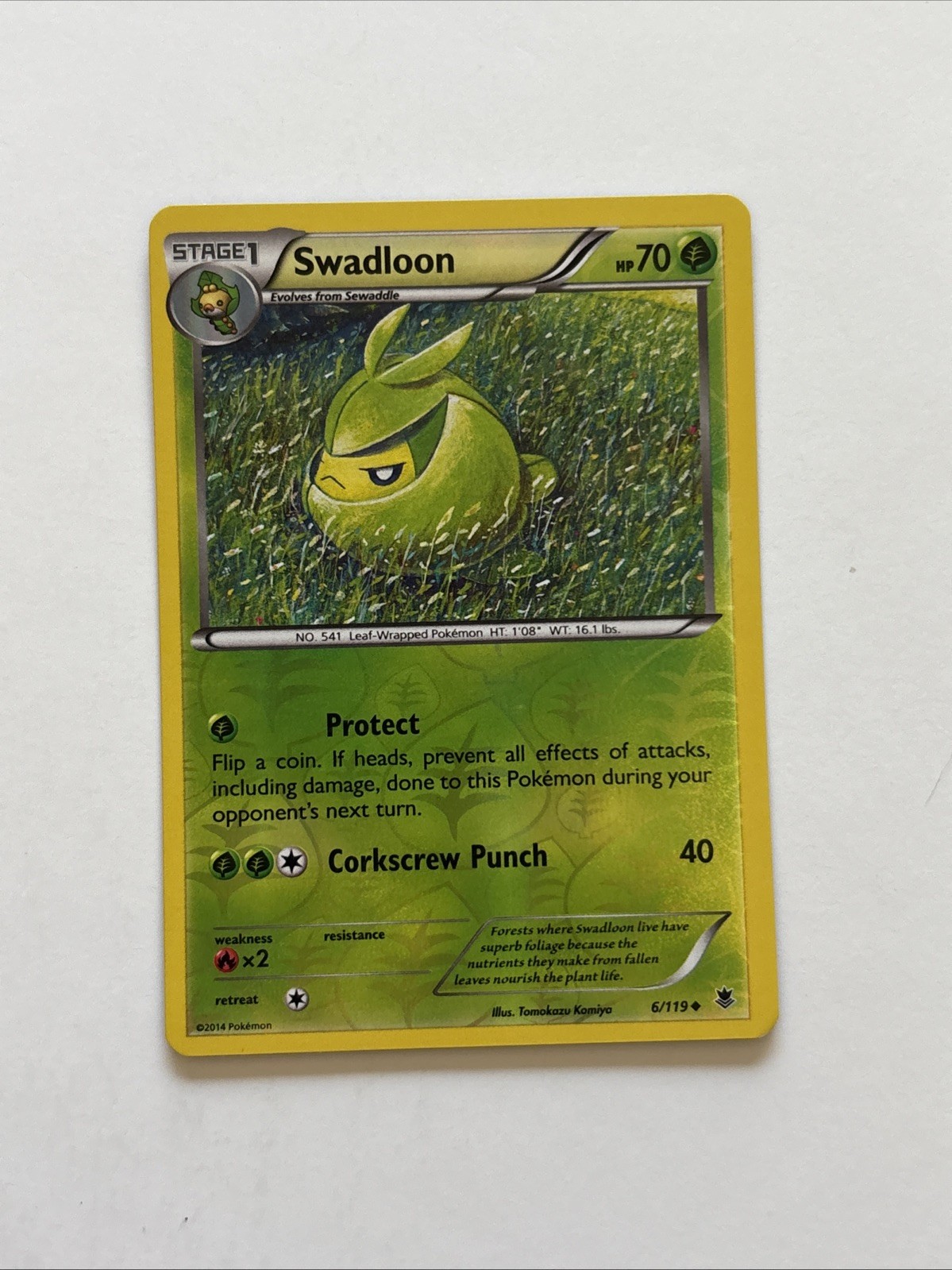 Swadloon Rev Holo XY Phantom Forces Pokemon NM  Reverse 6/119