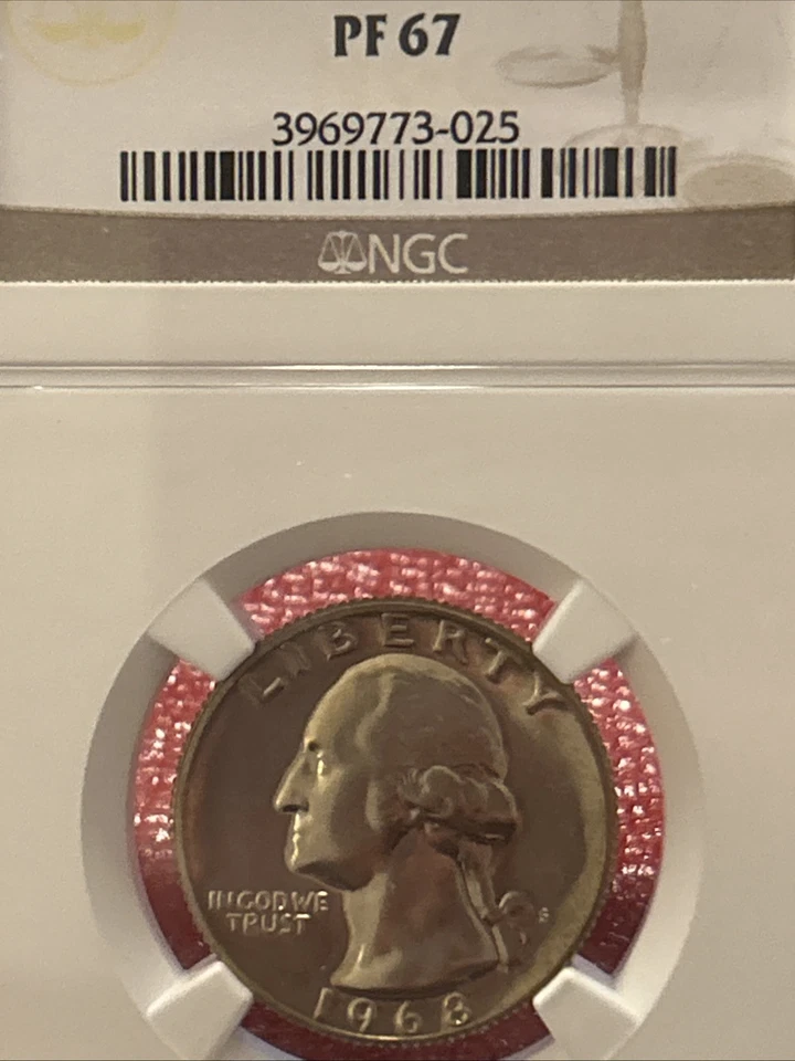 1968 S Washington Quarter PF 67 NGC Graded,absolutely Magnificent Piece Of US - Image 3 of 4