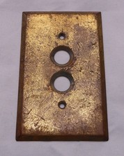 Push Button Single Light Switch Cover Plate Solid Heavy Brass Perkins 4.5 x 2.75