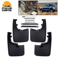 4pcs For 2021-2025 Ford F-150 F150 Black Guards Splash Mud Flaps Kit W Hardware 4pcs For 2021-2025 Ford F-150 F150 Black Guards Splash Mud Flaps Kit W Hardware