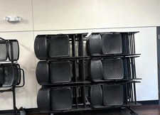 Black Resin Folding Chairs with Carts