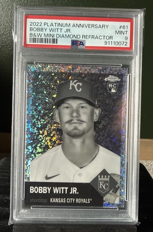 2022 Topps Chrome Platinum Anniversary-Bobby Witt Jr. B&W Mini Diamond Refractor