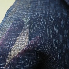 Japanese Linen Kimono Indigo Dye Unlined Coat Poncho 70cm 27.6in