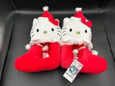 Hello Kitty Women Red Christmas Stocking Slippers 9-10 Sanrio New With Tags