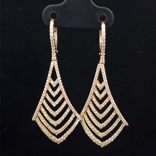 925/ Silver Gold Plated Cubic Zirconia Stud Earrings Jewellery Hunting