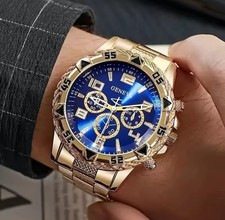 Fashion Men Business Watch Luxury Large Dial Steel Strap Men Quartz Wristwatches