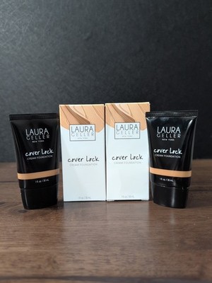 Laura Geller Cover Lock Cream Foundation In Shade Tan | New In Box Pack Of Two