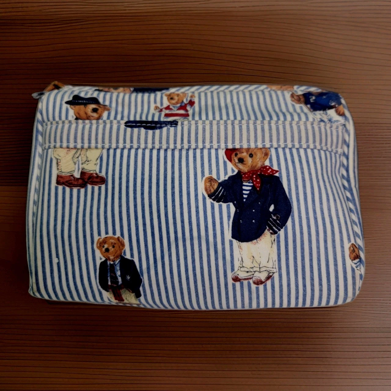 Vintage Ralph Lauren Polo Bear Blue Stripe Canvas Makeup Travel Cosmetic Bag
Opens in a new window o
