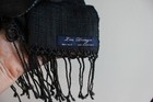 Collectors Amazing Lao Design / Urban Zen Long Silk Ikat Black Blue Scarf Runner — photo 6