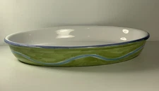 Caleca italy Hand Painted Pottery Casserole Dish 13.5 in.