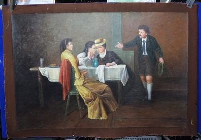 Handgemaltes Ölgemälde auf Leinwand, 36''x24'' unsigniert, 5E396