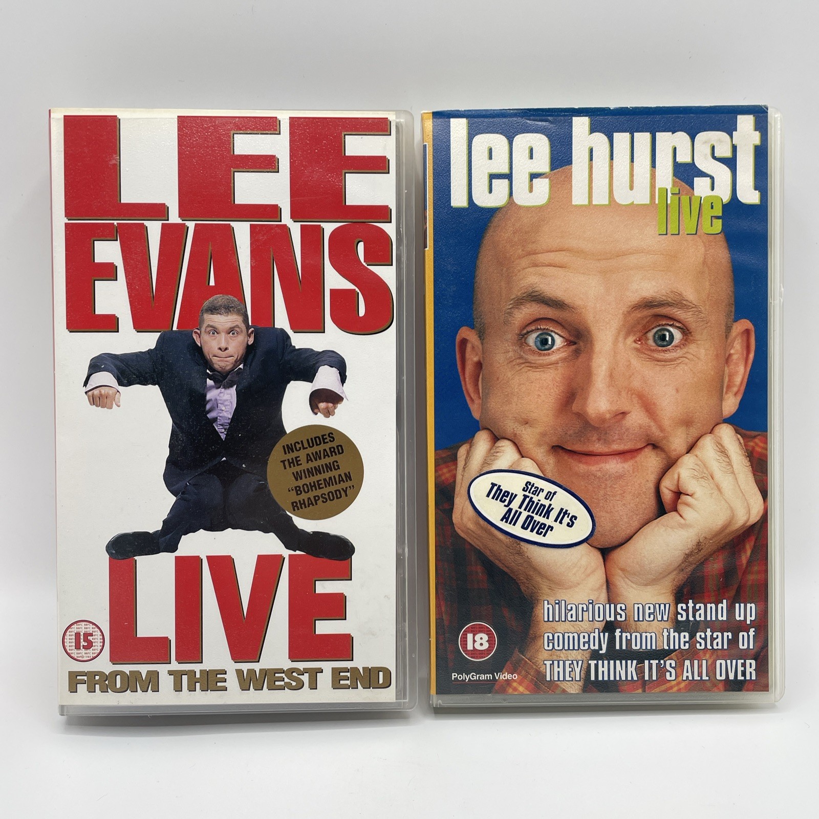 2x Lee Evans & Lee Evans Comedy Live VHS Tape Lot 90s