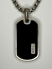 David Yurman - Sterling Silver and Black Onyx Streamline Tag Necklace