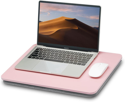 Portable Lap Desk With Cushion Fits 15.6'' Laptop Bed Couch Tablet Stand Pink