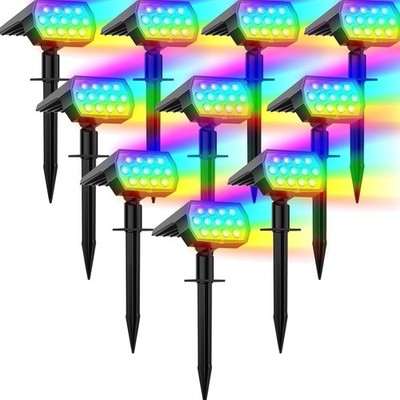Solar Color Changing Spot Lights Outdoor, Waterproof Solar Halloween Lights, ...