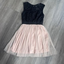 Forever 21 Dress Black Pink Sleeveless Lace Tulle Small Party
