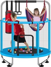 55" Trampoline for Kids with Enclosure, 440lbs Capacity Indoor Outdoor Todd...