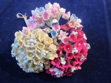 Vintage Forget Me Not Flower Lot Collection Pink Yellow Blue Millinery H5468