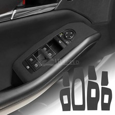 Car Door Window Lift Panel Stickers Trim Suede Black Fit Mazda 3 Axela 2019-2025