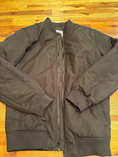 Old Navy Boys Black Bomber Jacket Full Zip Pockets XL 14-16 GO-RECYCLED