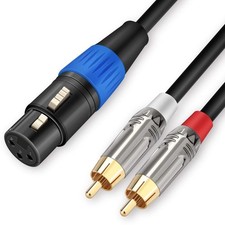 Unbalanced XLR Female to Dual RCA Y Splitter Breakout Cable, 1 XLR Female to ...