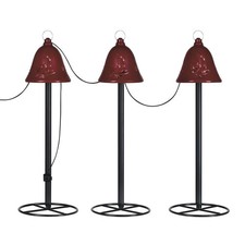 25" LED Christmas Red Bells Pathway Stakes w/ Sound Outdoor Yard Holiday Decor