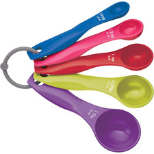 5Pcs Measuring Spoons Set Colourful Plastic Tablespoon Kitchen Utensil Teaspoons