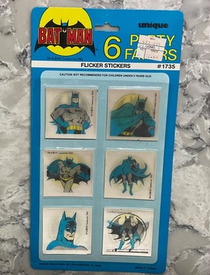 BATMAN 1989 FLICKER STICKERS 6 PARTY FAVORS by UNIQUE UNUSED ON CARD NOS DC HERO