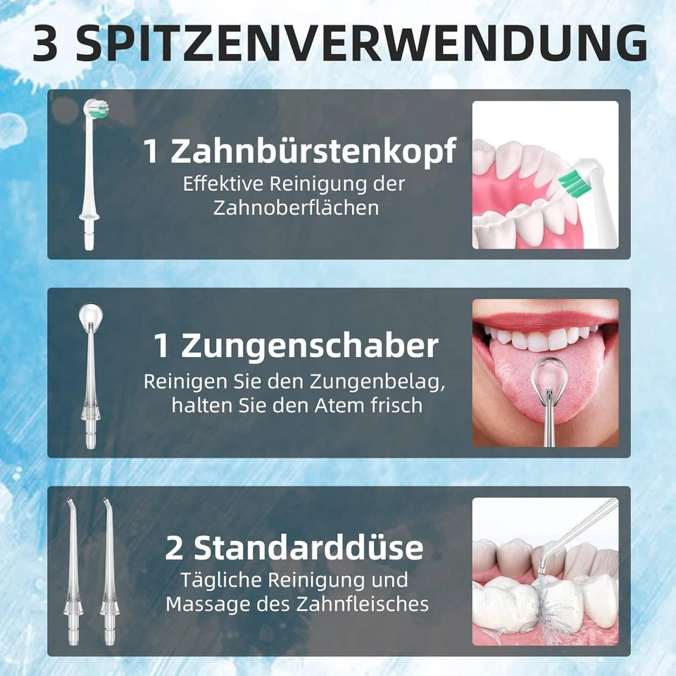 Munddusche Testsieger 2025 Zahndusche Water Flosser Munddusche Reise.Kabellos - Bild 4 von 4
