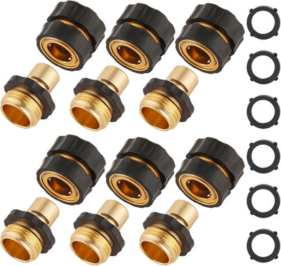 3/4 Inch Garden Hose Quick Connector, Male and Female Quick Connect Hose Fitting