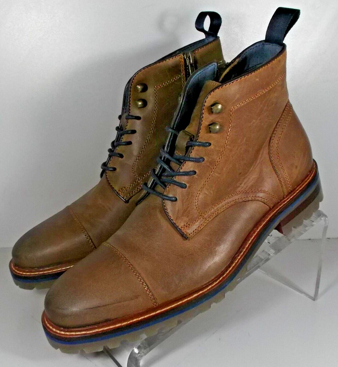 594040X MSBT50 MCNEAL MEN S SHOES 8.5 M BROWN LEATHER BOOTS JOHNSTON MURPHY