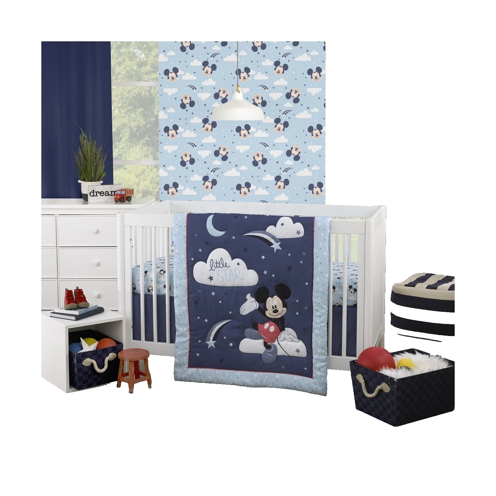 White MOON & STARS Conjuntos de Ropa de cama de vivero